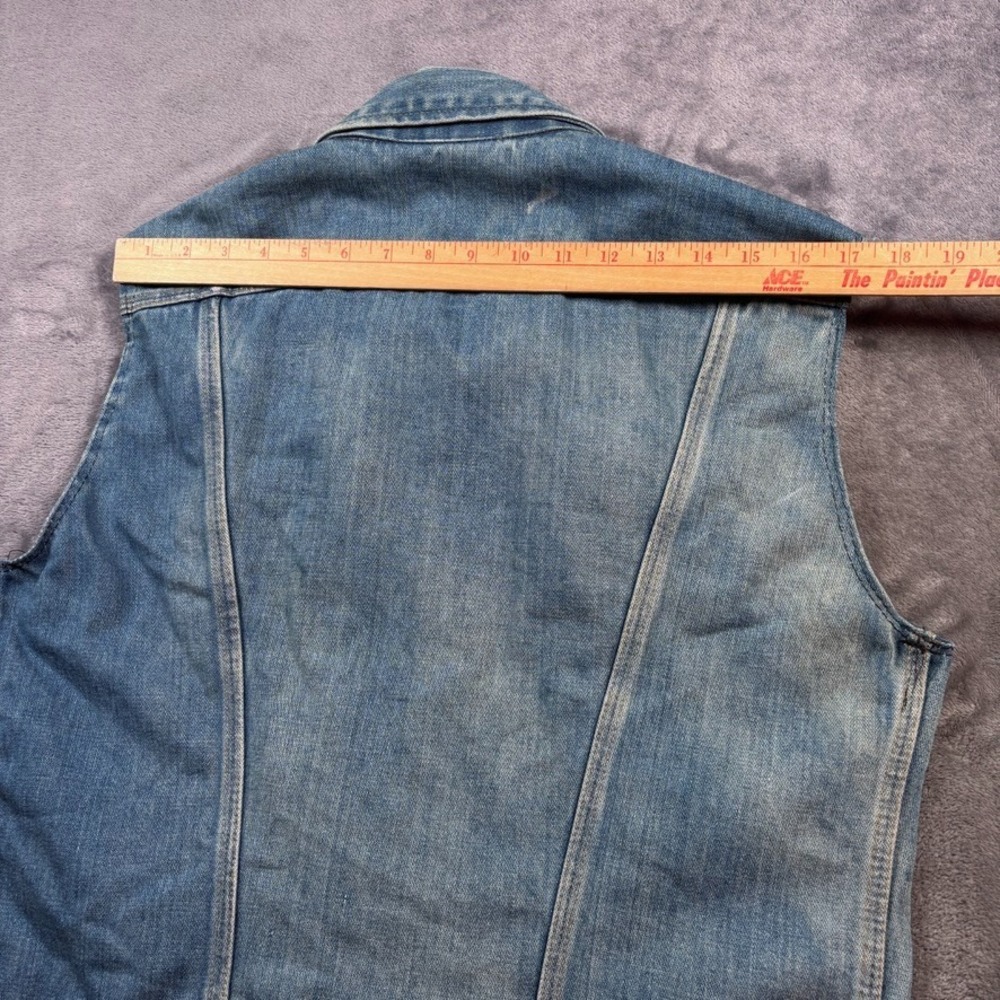 Wrangler Trucker Jacket 126MJ Mens 42 M-L Blue No-Fault Denim USA 70s Sanforset - Picture 12 of 12